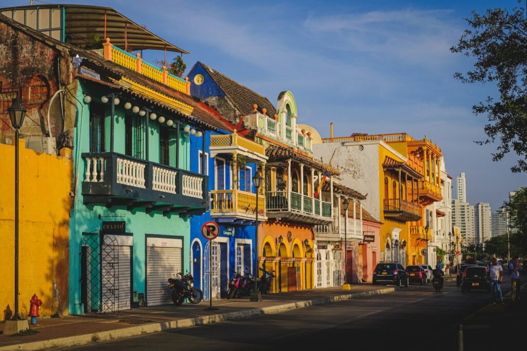 Casas coloridas em Cartagena