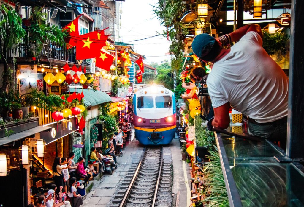 Rua do trem em Hanói, Vietnã