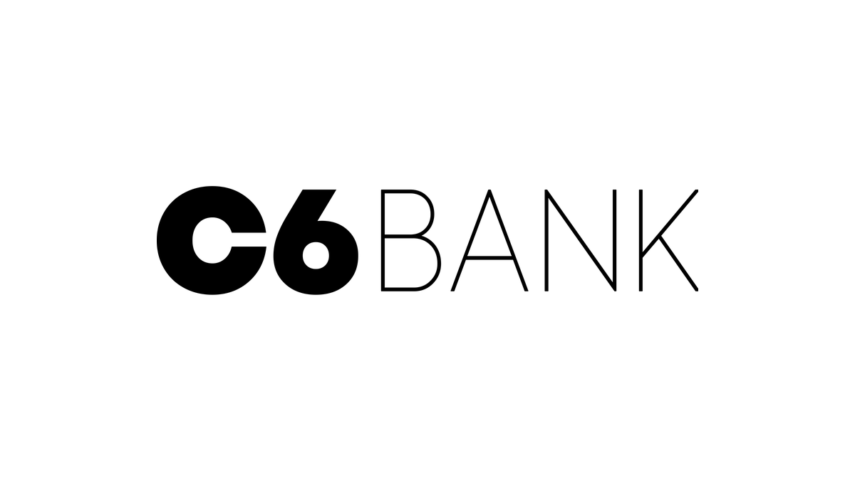 Logo do C6 Bank, banco do programa Átomos